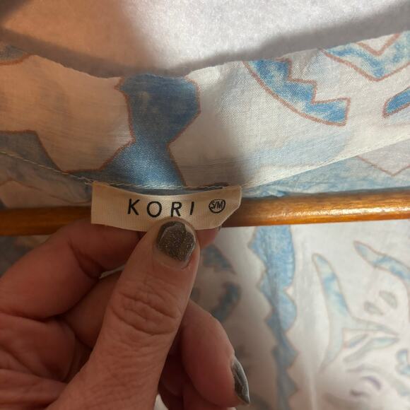 KORI Aztec Kimono Size S/M Boho Flowy Lightweight Swim Cover Long - Picture 3 of 6